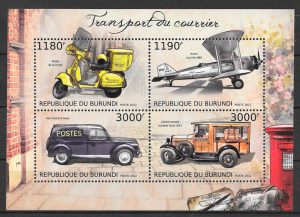 filatelia colección transporte Burundi 2012