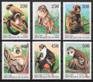 Colección sellos fauna Guinea 1998