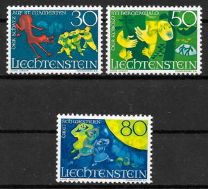 sellos cuentos Liechtenstein 1968