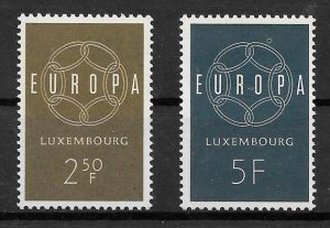 filatelia colección tema Europa Luxemburgo 1959