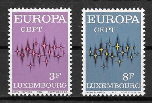 sellos Europa Luxemburgo 1972