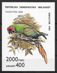 filatelia fauna Madagascar 1992