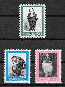 colección sellos cuentos Noruega 1972