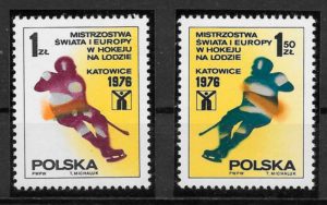 coleccion sellos Polonia deporte 1975