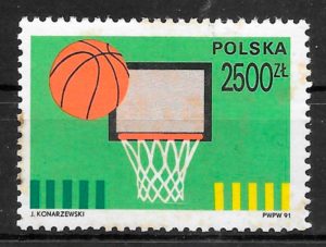 filatelia coleccion deporte Polonia 1991