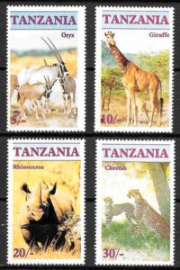 filatelia coleccion fauna Tanzania 1986