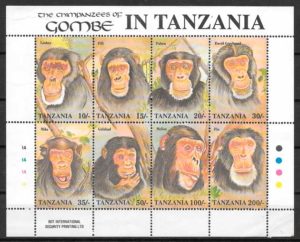 filatelia fauna 1992 Tanzania