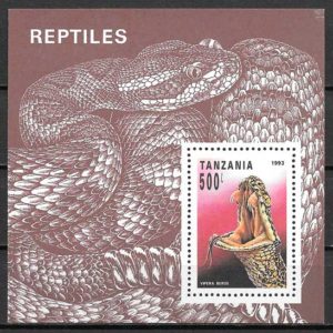 filatelia fauna Tanzania 1993