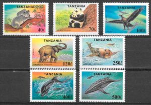 coleccion selos fauna Tanzania 1994