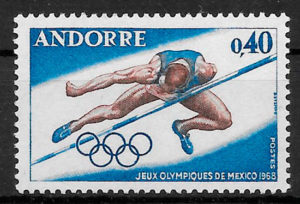 filatelia coleccion olimpiadas Andorra Francesa 1968