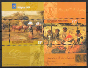 colección sellos pintura Argentina 2001
