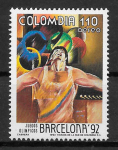 filatelia colección olimpiadas Colombia 1992