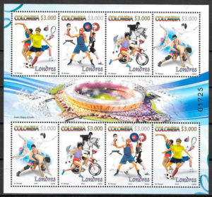 filatelia colección olimpiadas Colombia 2012