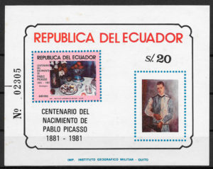 filatelia colección pintura Ecuador 1981