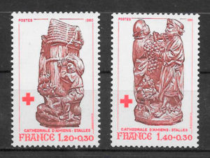 sellos cruz roja 1980 Francia