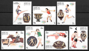 colección sellos olimpiadas Laos 1987