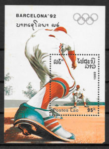 filatelia olimpiadas Laos 1992