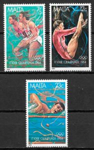 sellos olimpiadas Malta 1984