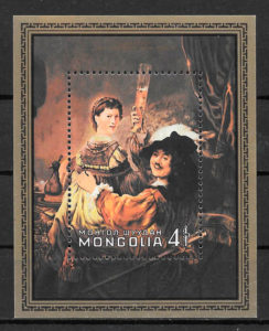 colección sellos pintura Mongolia 1981