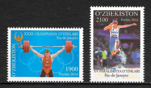 filatelia coleccion olimpiadas Ozbekistan 2016