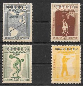 filatelia olimpiadas Peru 1956