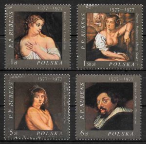 selos pinturas Polonia 1977