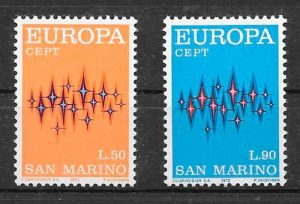 sellos tema europa San Marino 1972