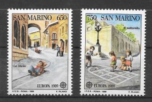 sellos tema Europa San Marino 1989