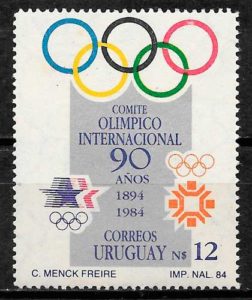 sellos olimpiadas Uruguay 1985