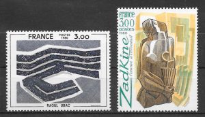 sellos arte Francia 1980