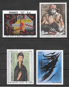 filatelia colección arte Francia 1980