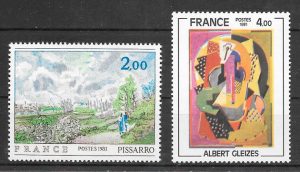 filatelia pinturas Francia 1980