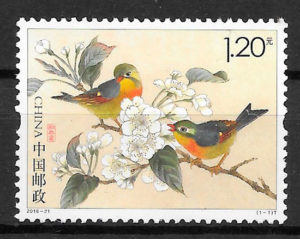 filatelia colección fauna China 2016