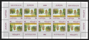 filatelia colección Europa Letonia 1999