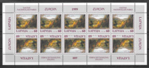 filatelia colección Europa Letonia 1999