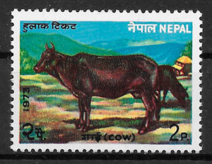 sellos fauna Nepal 1973