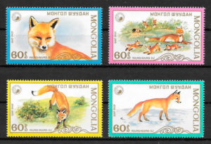 filatelia colección fauna Mongolia 1987