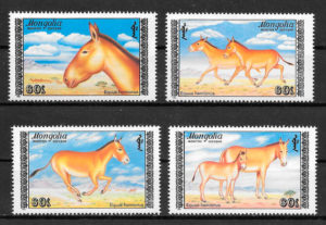 colección sellos fauna Mongolia 1988