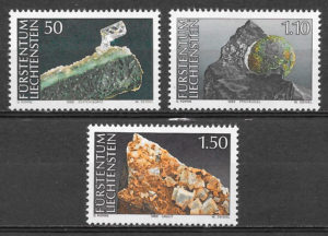 filatelia minerales Liechtenstein 1989