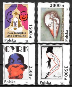 sellos arte Polonia 1992