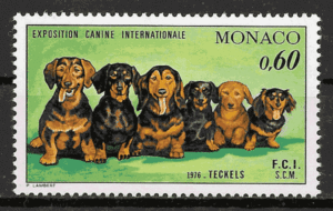 filatelia colección perros Mónaco 1976