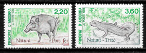 coleccion sellos fauna Andorra francesa 1989