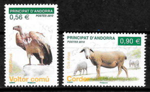 coleccion sellos fauna Andorra Francesa 2010