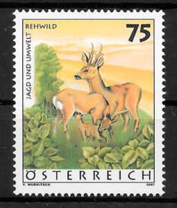 colección sellos fauna Austria 2007