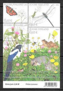 filatelia coleccion Finlandia fauna y flora 2003