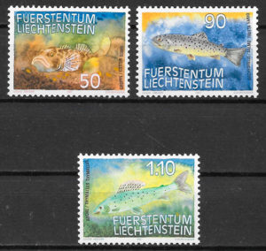 colección sellos fauna Liechtenstein 1987