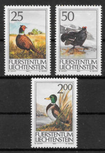 colección sellos fauna Liechtenstein 1990