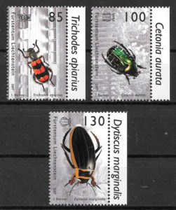 colección sellos fauna Liechtenstein 2007