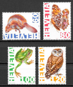 coleccion sellos fauna Suiza 1995